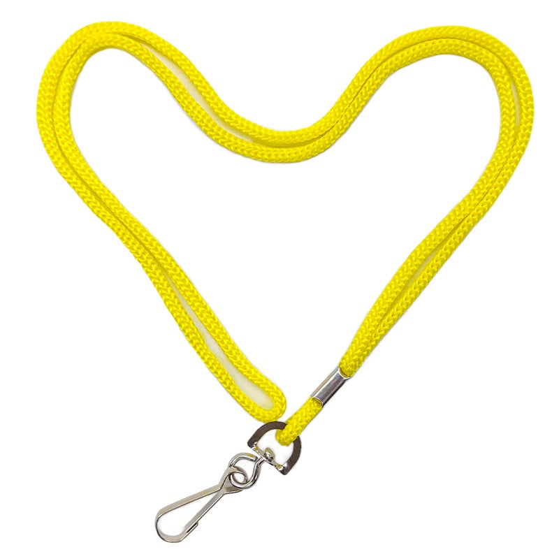 HOSL Deluxe Neck Lanyards Economy Round 36" with Swivel Hook/J-Hook(Yellow, 100 Pack) - Image 1